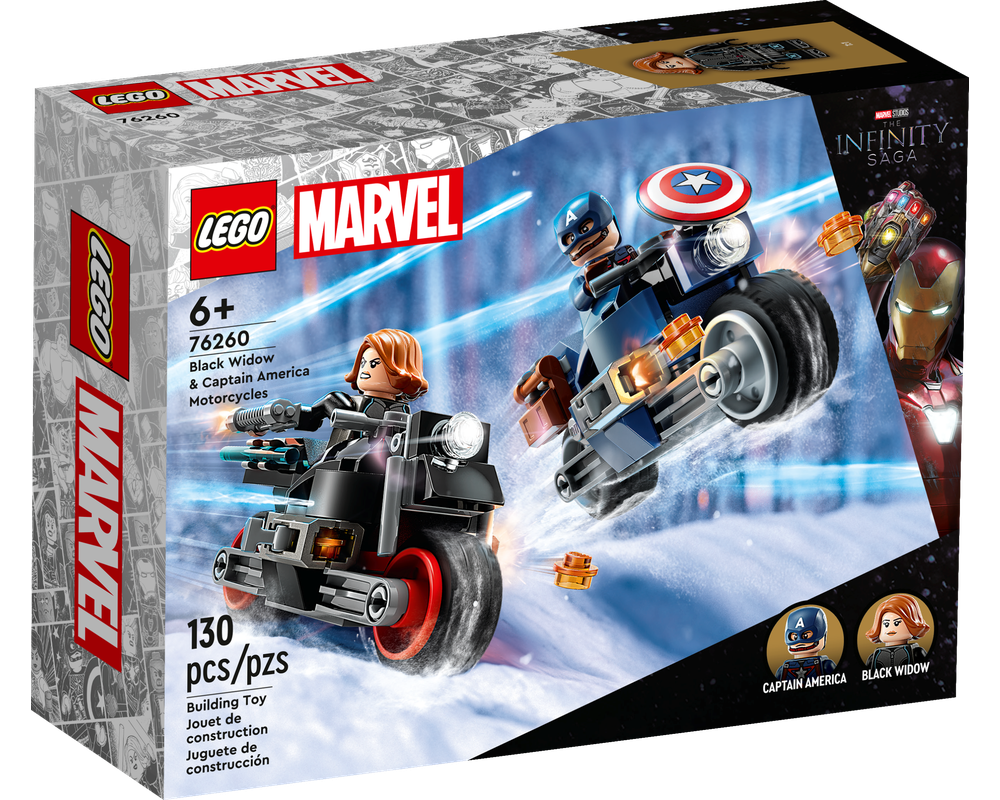 76260 LEGO Marvel Super Heroes - Motociclette di Black Widow e Captain America