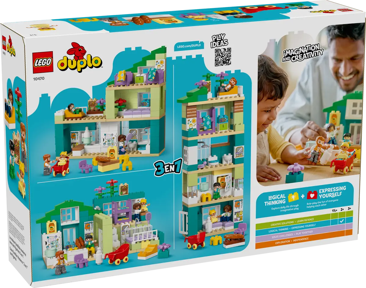 DISPONIBILE DA GENNAIO 2026 - 10470 Duplo - Casa familiare moderna 3 in 1 con personaggi