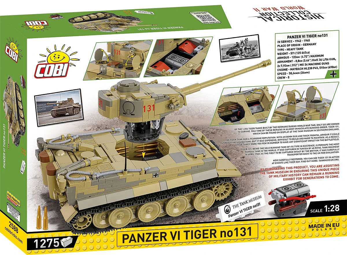 2588 COBI Historical Collection - World War II - Panzer VI Tiger no131