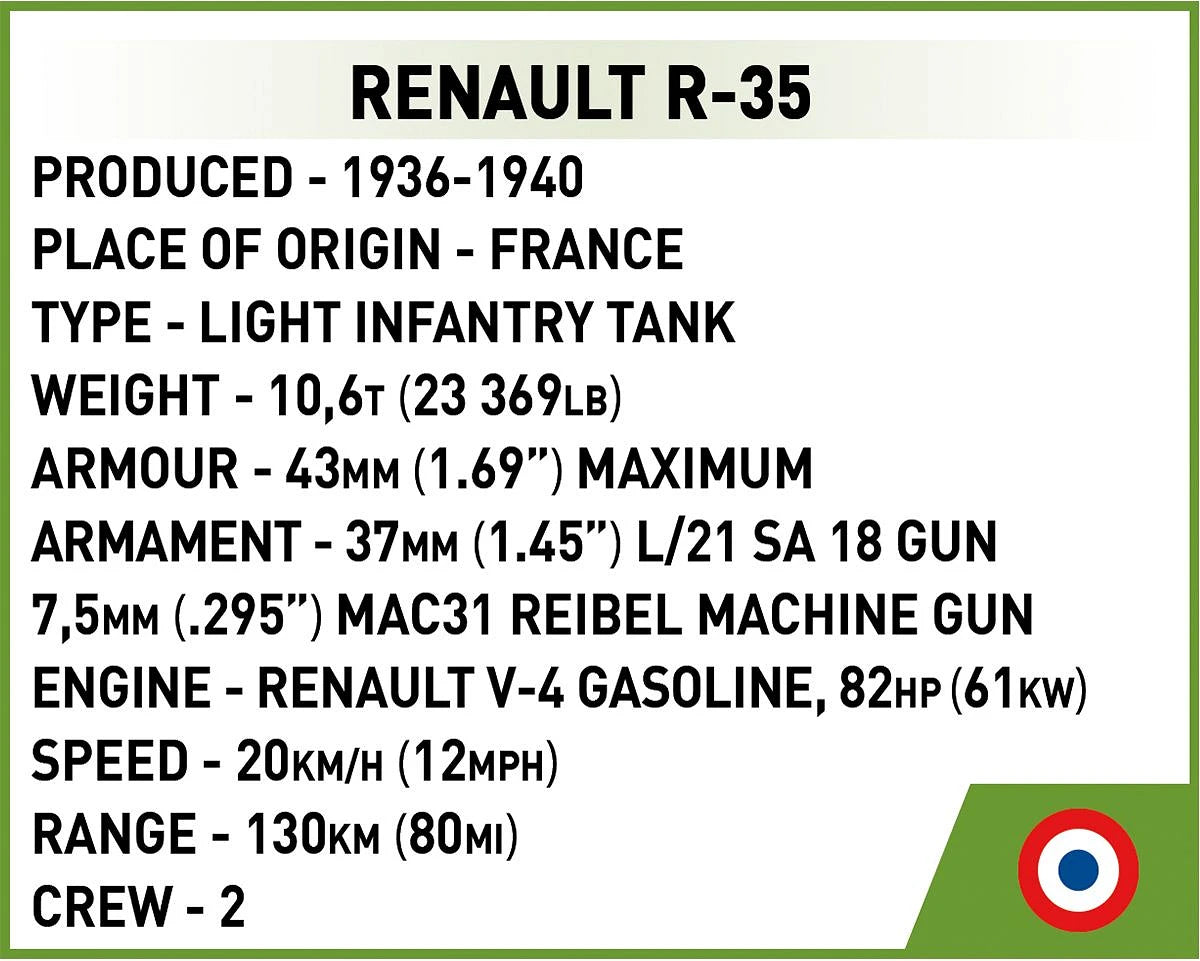 2719 COBI Historical Collection - World War II - Renault R-35