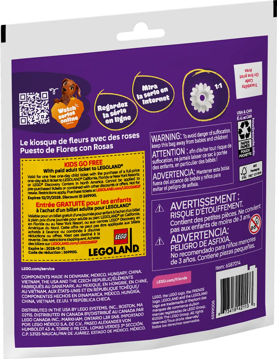 DISPONIBILE DA GENNAIO 2026 - 30721 LEGO Polybag Friends - Bancarella di fiori con rose