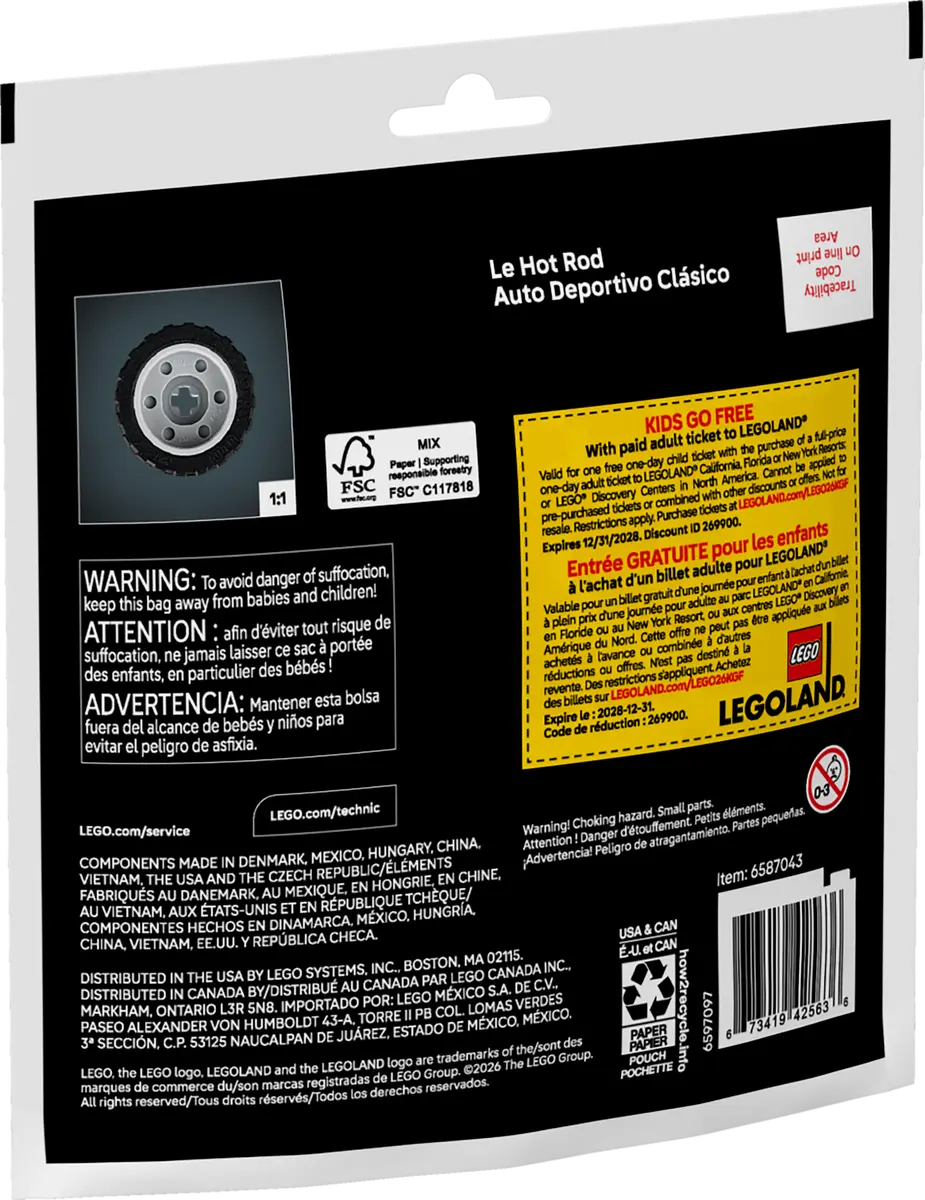 DISPONIBILE DA GENNAIO 2026 - 30735 LEGO Polybag Technic - Hot Rod