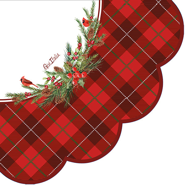 Tovaglioli Smerlati RED TARTAN cm. 33x33 - conf. 16 pz - cod. 41779