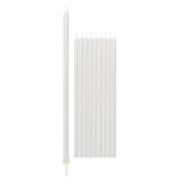 Candeline con Sostegno BIANCO PERLA - cm 15.5 - conf. 10 pz - cod. 51832