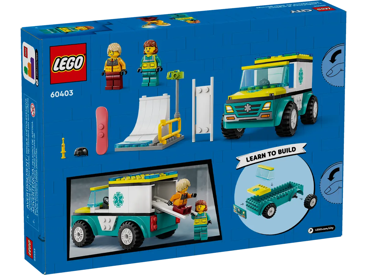 60403 LEGO City - Ambulanza di emergenza e snowboarder