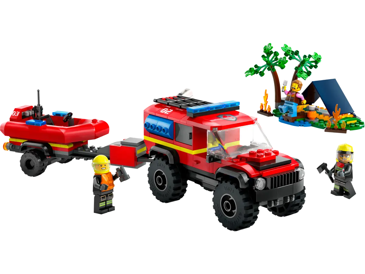 60412 LEGO City - Fuoristrada antincendio e gommone di salvataggio
