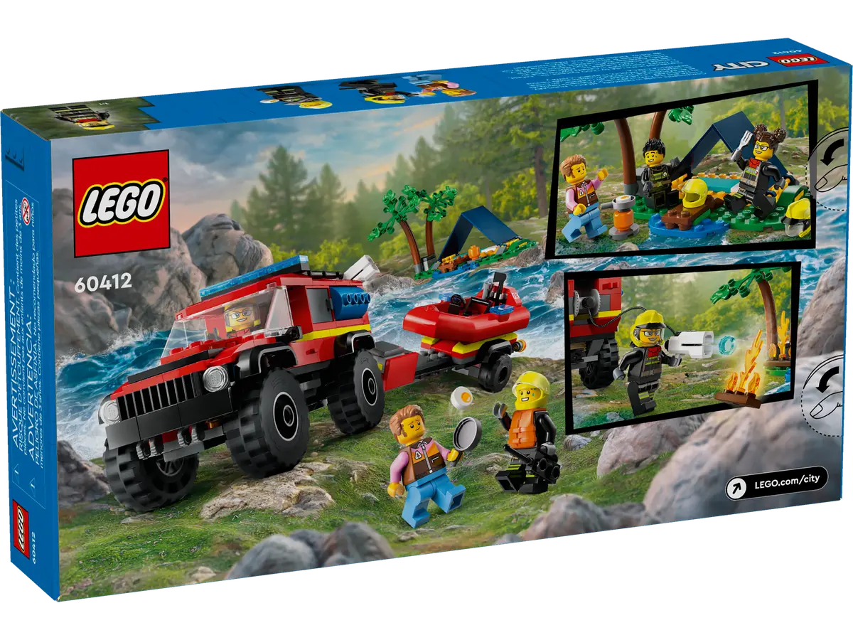 60412 LEGO City - Fuoristrada antincendio e gommone di salvataggio