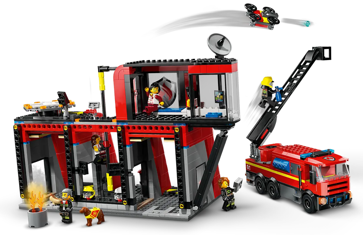 60414 LEGO City - Caserma dei pompieri e autopompa