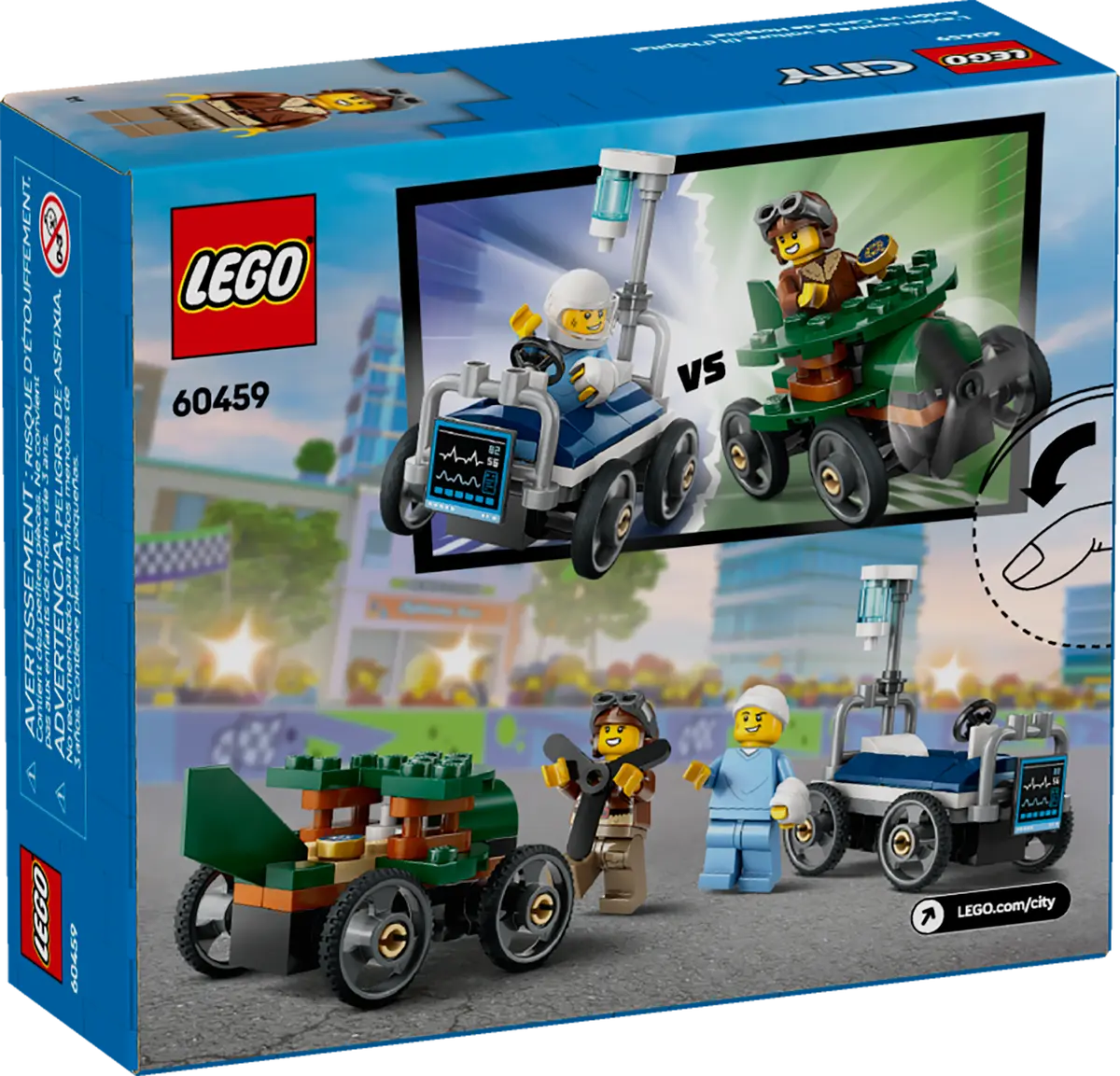 60459 LEGO City - Pack veicoli da corsa: aereo contro letto d’ospedale