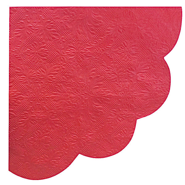 Tovaglioli Smerlati EMBOSSED ROSSO cm. 33x33 - conf. 16 pz - cod. 60724