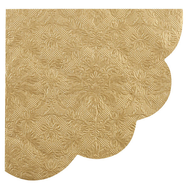 Tovaglioli Smerlati EMBOSSED ORO cm. 33x33 - conf. 16 pz - cod. 60725