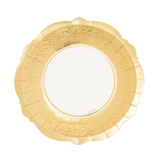 Piatti Liberty BIANCO Bordo ORO cm. 27 - conf. 8 pz - cod. 64327