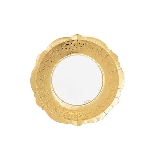 Piatti Liberty BIANCO Bordo ORO cm. 21 - conf. 8 pz - cod. 64328