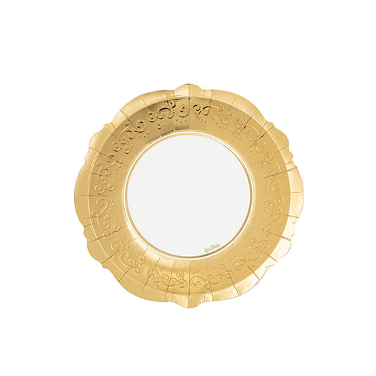 Piatti Liberty BIANCO Bordo ORO cm. 21 - conf. 8 pz - cod. 64328