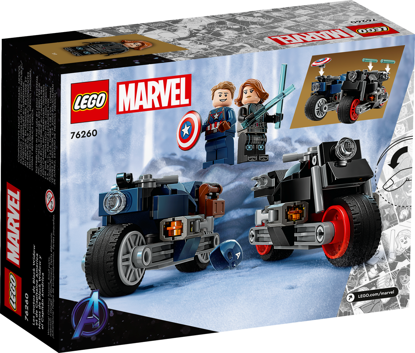76260 LEGO Marvel Super Heroes - Motociclette di Black Widow e Captain America
