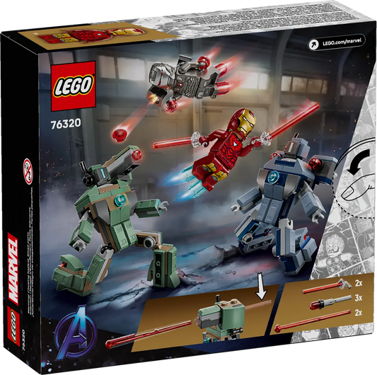 76320 LEGO Marvel - Iron Man e War Machine contro i droni di Hammer