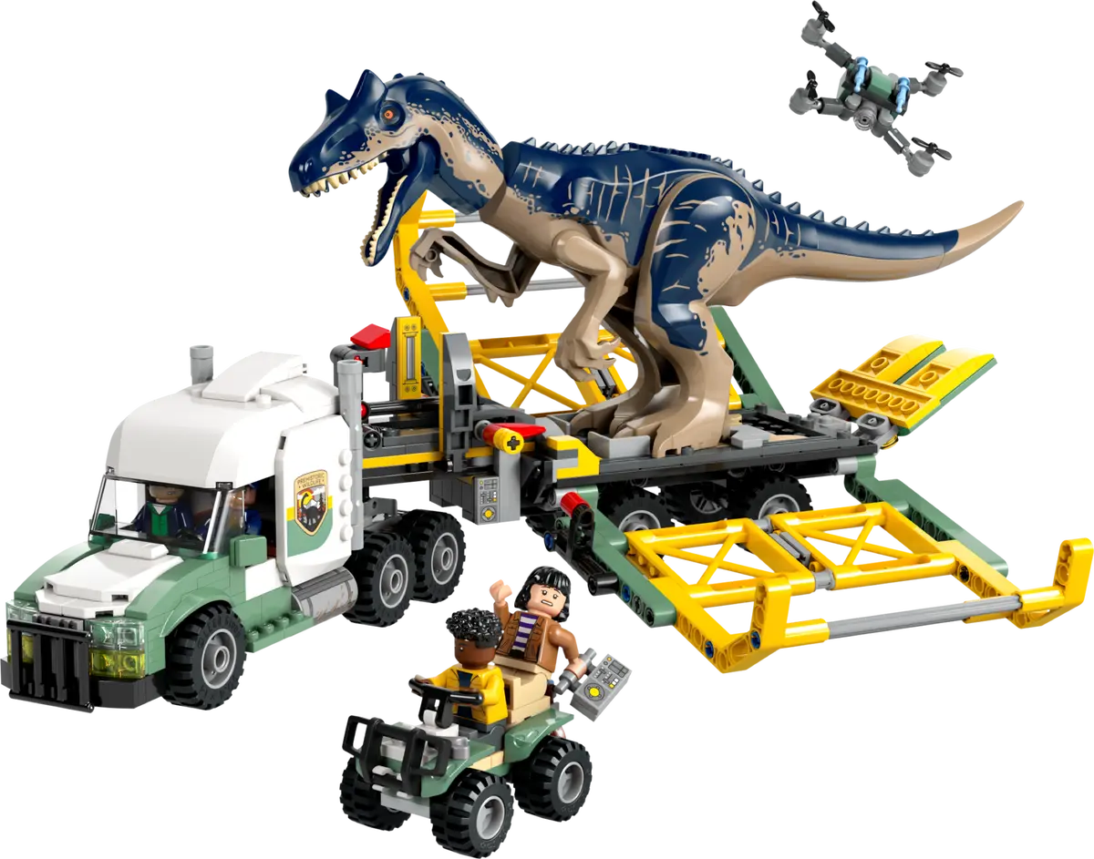 76966 LEGO Jurassic World - Missione dinosauro: camion di trasporto dell’allosauro