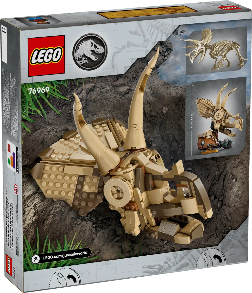 76969 LEGO Jurassic World - Fossili di dinosauro: teschio di Triceratopo
