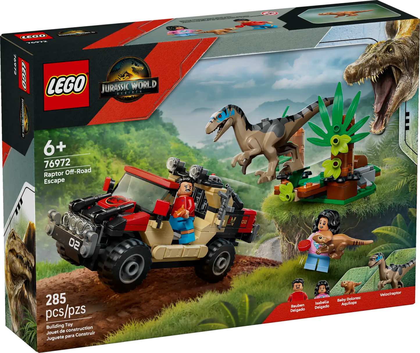 76972 LEGO Jurassic World - Fuga dal Raptor sul fuoristrada