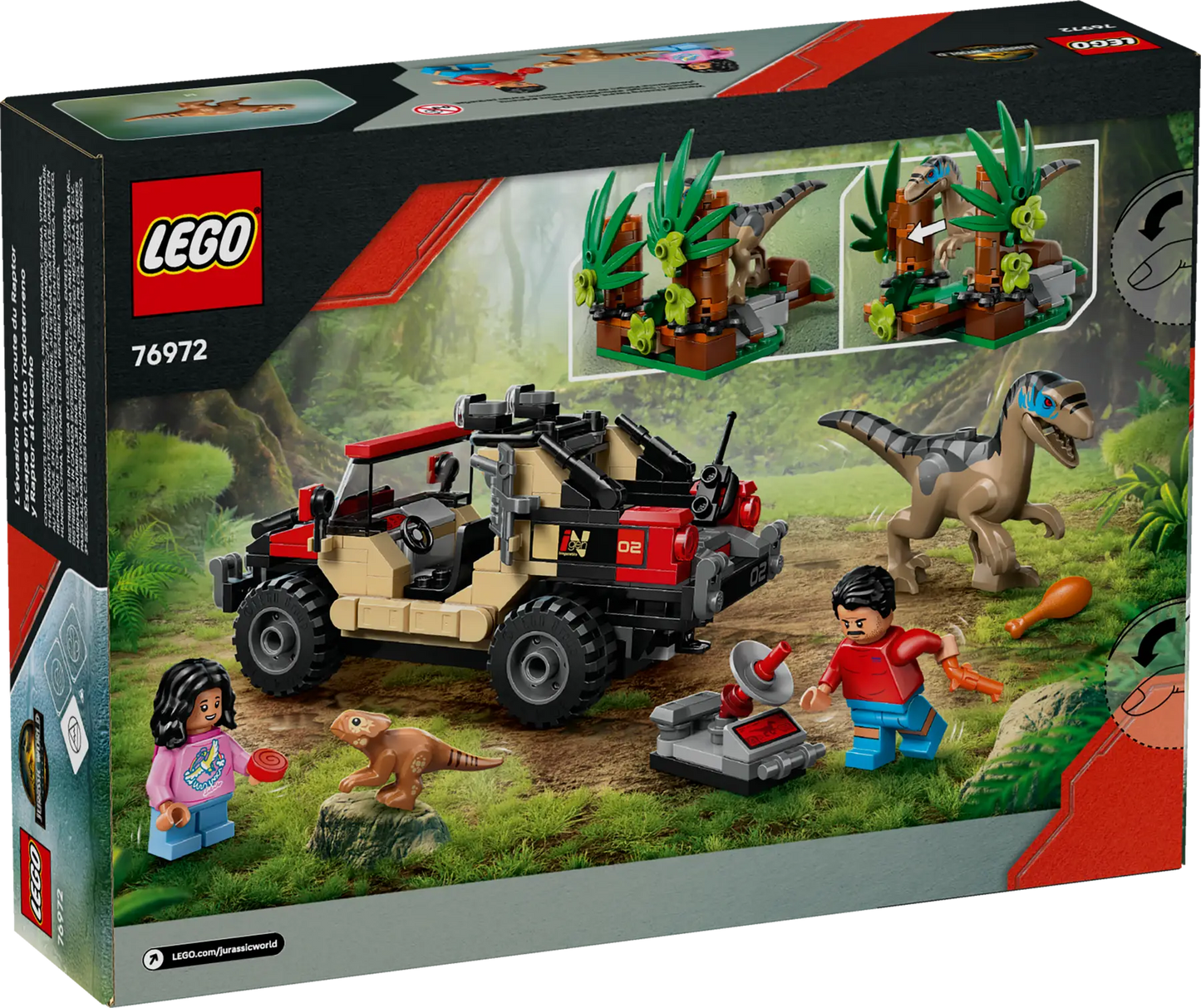 76972 LEGO Jurassic World - Fuga dal Raptor sul fuoristrada