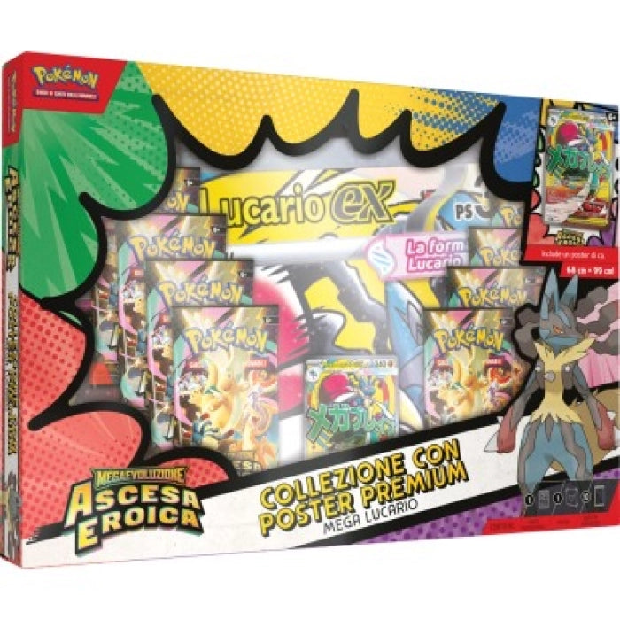 Collezione Pokemon con Poster Premium - Ascesa Eroica - Mega Lucario - Italiano