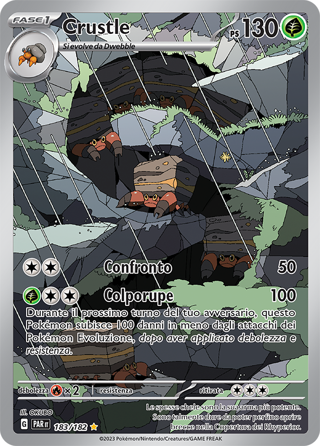 Carta Pokemon - Paradosso Temporale - 183/182 - CRUSTLE - Italiano