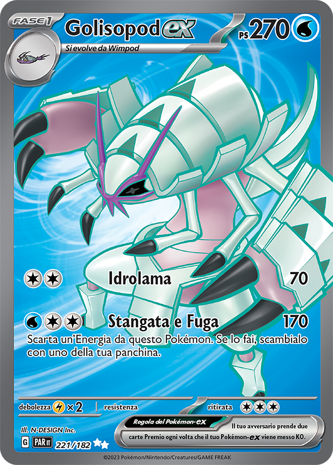 Carta Pokemon - Paradosso Temporale - 221/182 - GOLISOPOD EX - Italiano