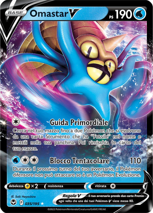 Carta Pokemon - Tempesta Argentata - 035/195 - OMASTAR V - Italiano