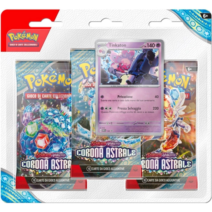 Blister Carte Pokemon 96 - Blister 3 Buste + 1 Card - Corona Astrale - Italiano
