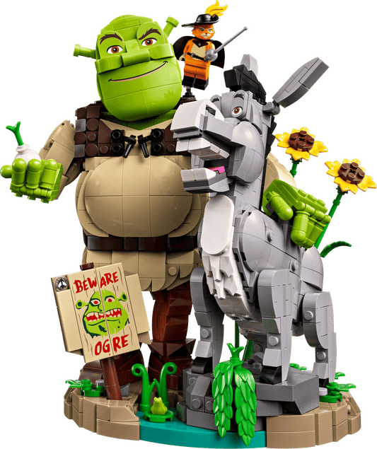 DISPONIBILE DA AGOSTO 2026 - 72423 LEGO Shrek - Shrek, Ciuchino e Gatto con gli Stivali