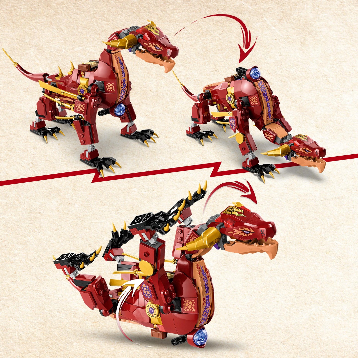 71793 LEGO Ninjago - Dragone di Lava Transformer Heatwave