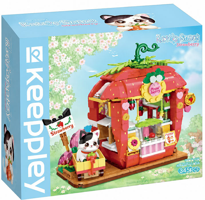 K28022 - KEEPPLEY - LOVELY STREET - Tuxedo Cat Strawberry House