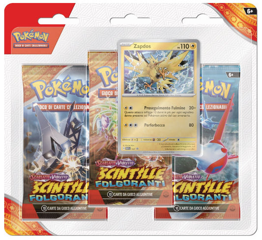 Blister Carte Pokemon 97 - Blister 3 Buste + 1 Card - Scintille Folgoranti - Italiano
