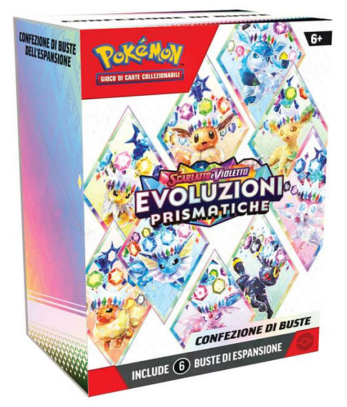 Box Carte Pokemon 98 - Evoluzioni Prismatiche - Pack 6 Buste - Italiano
