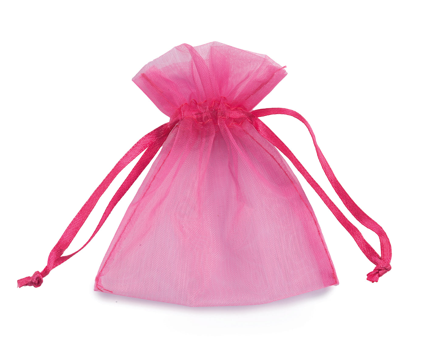 Buste con Laccio in Organza - cm 8.5 x cm 10 - CICLAMINO - 10 Pz