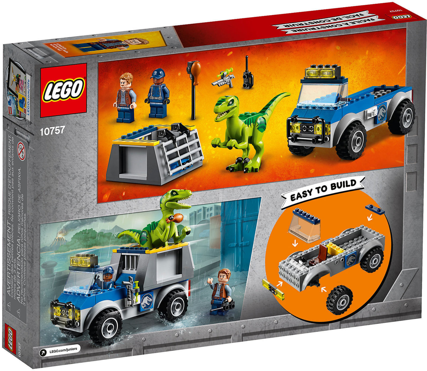 10757 LEGO Juniors - Camion Per Il Soccorso Di Velociraptor