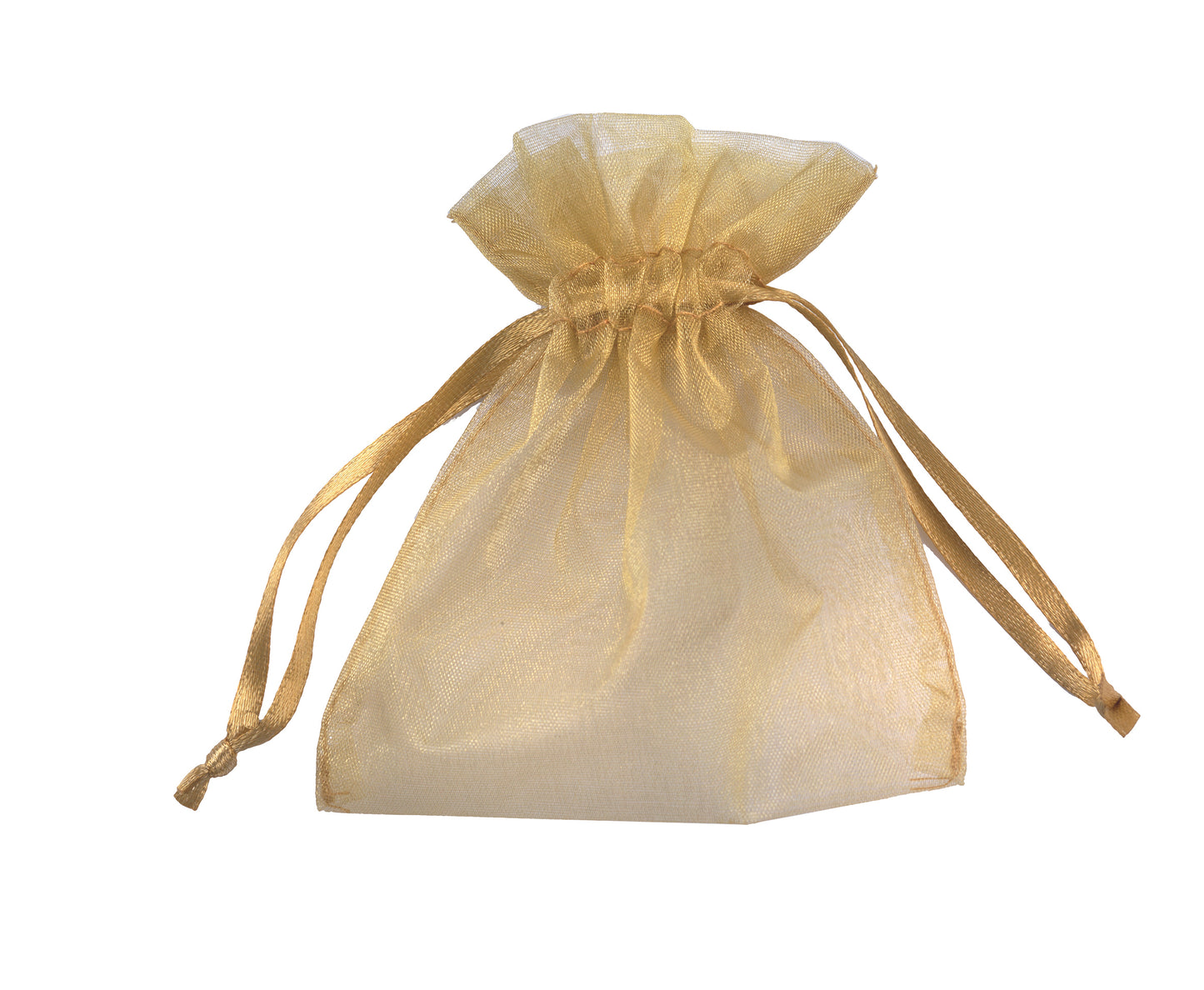 Buste con Laccio in Organza - cm 8.5 x cm 10 - ORO - 10 Pz