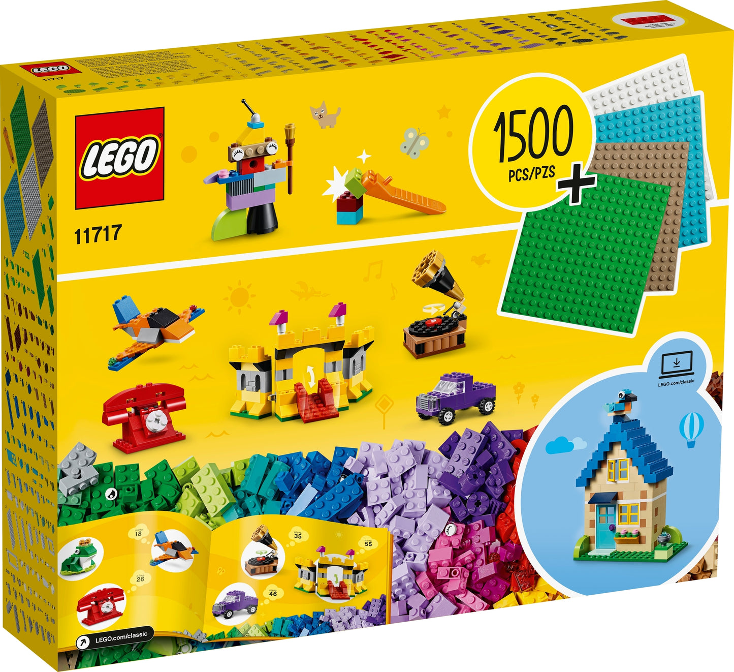 11717 LEGO Classic - Mattoncini, Basi Per Mattoncini