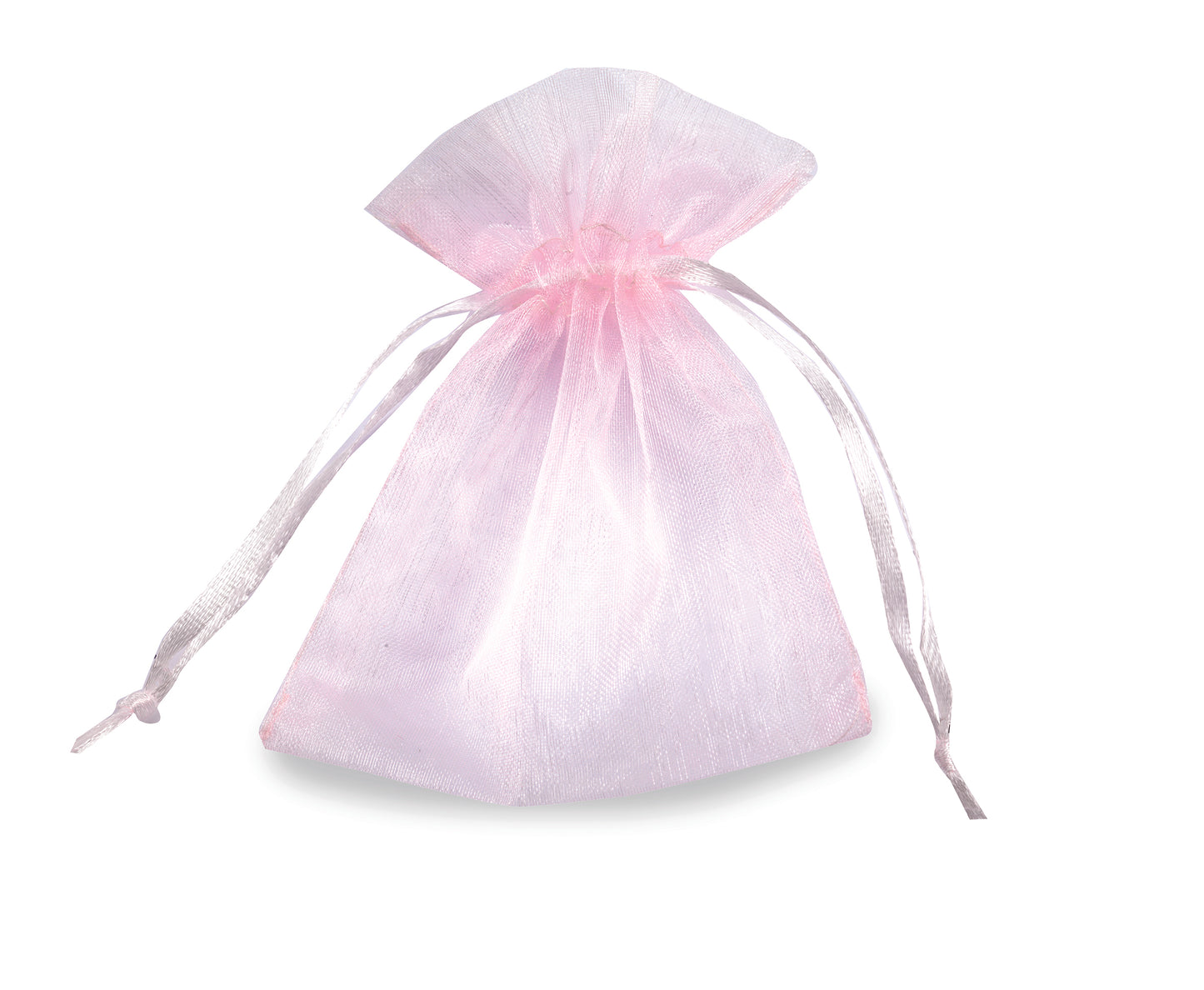 Buste con Laccio in Organza - cm 8.5 x cm 10 - ROSA - 10 Pz