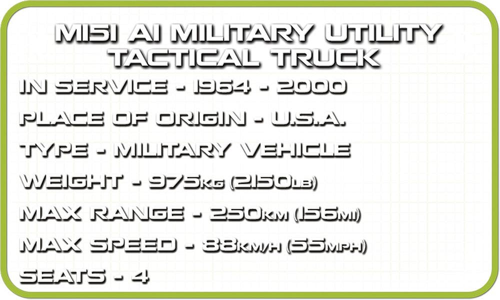 2230 COBI Historical Collection - Vietnam War - M151 A1 Mutt
