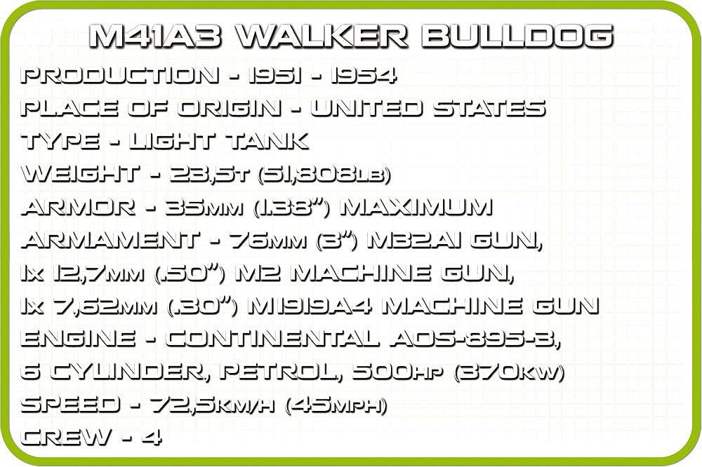 2239 COBI Historical Collection - Vietnam War - M41A3 Walker Bulldog