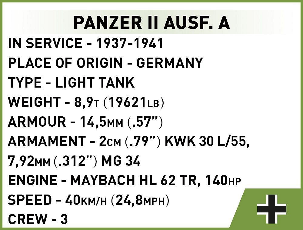 2718 COBI Historical Collection - World War II - Panzer II Ausf. A