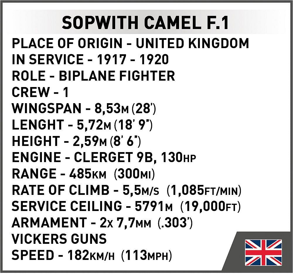 2987 COBI Historical Collection - World War I - Sopwith Camel F.1