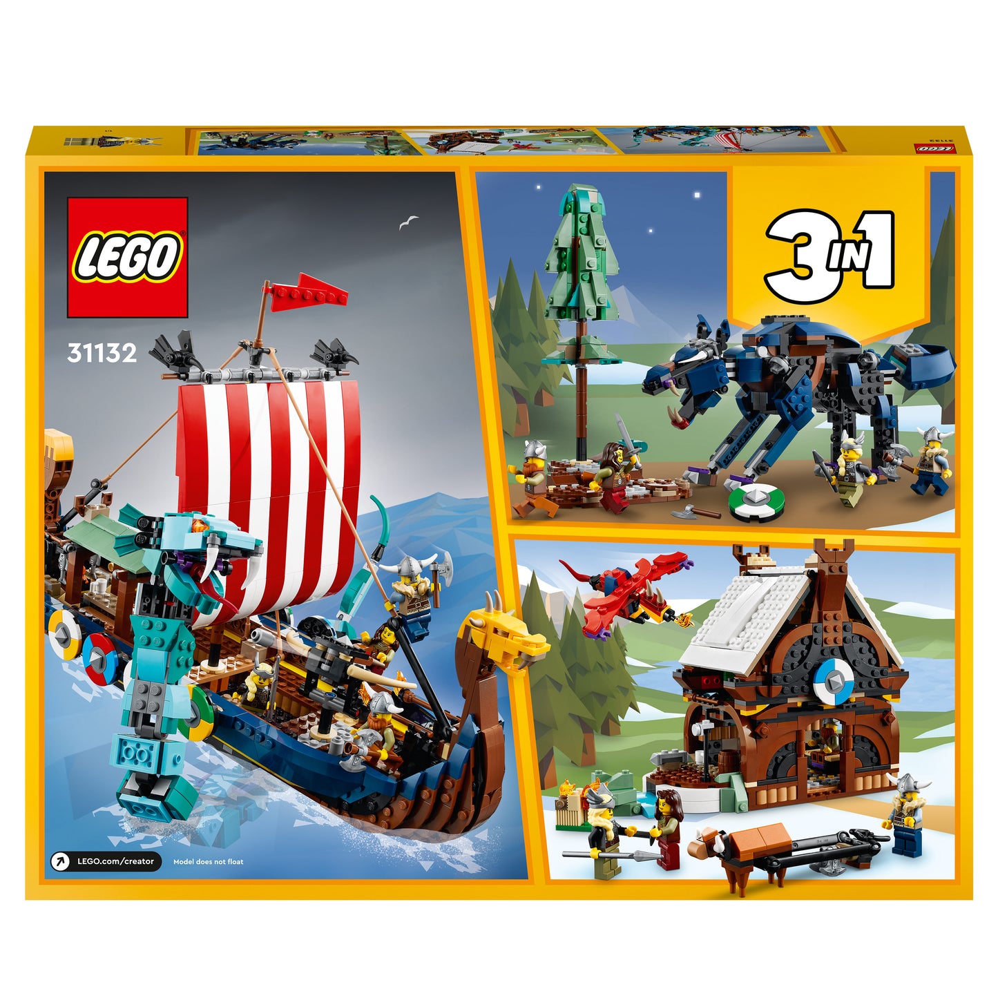31132 LEGO Creator - Nave vichinga e Jörmungandr
