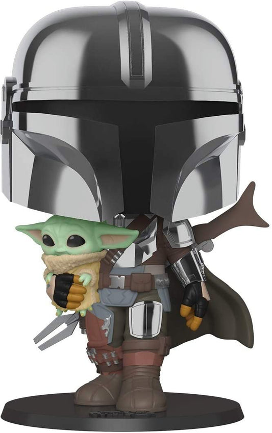 STAR WARS 380 Funko Pop! (Jumbo Pop!) - Mandalorian- Mandalorian (w/chrome armour)