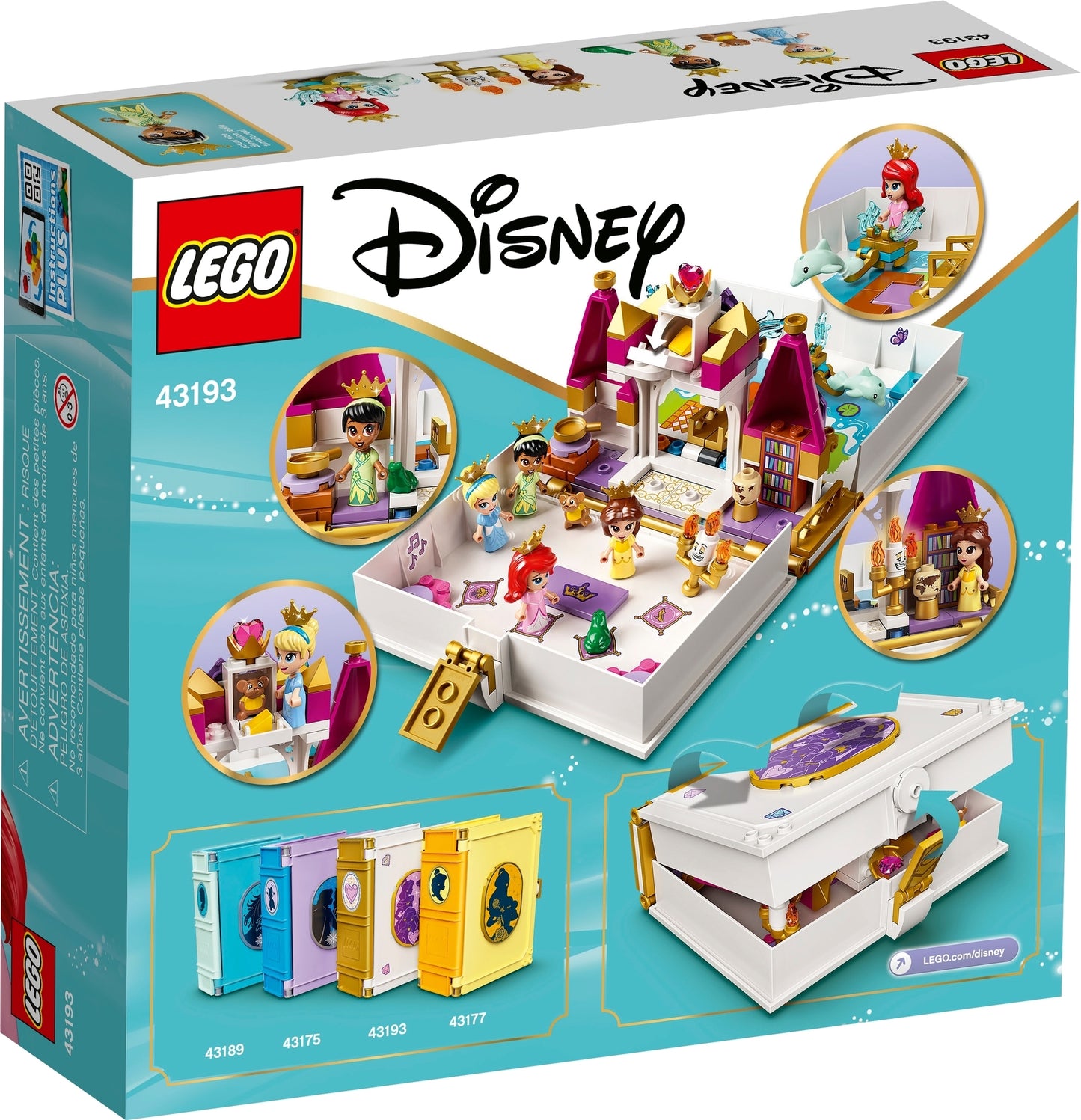 43193 LEGO Disney - L’Avventura Fiabesca di Ariel, Belle, Cenerentola e Tiana