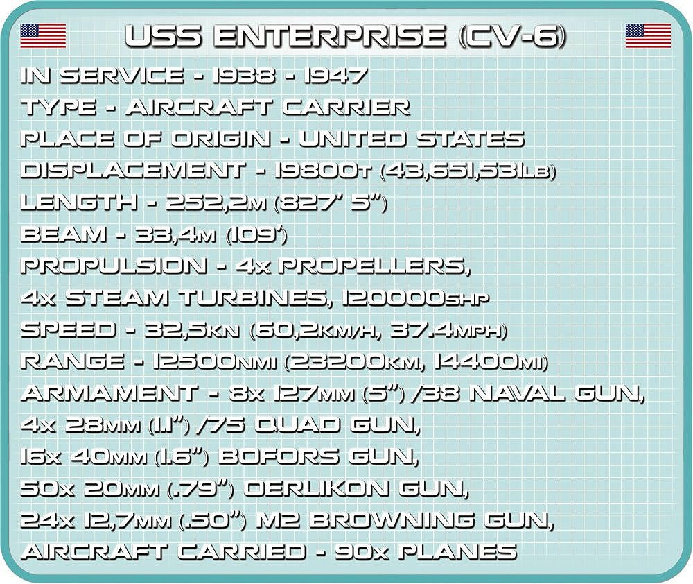 4815 COBI Historical Collection - World War II - USS Enterprise (CV-6)