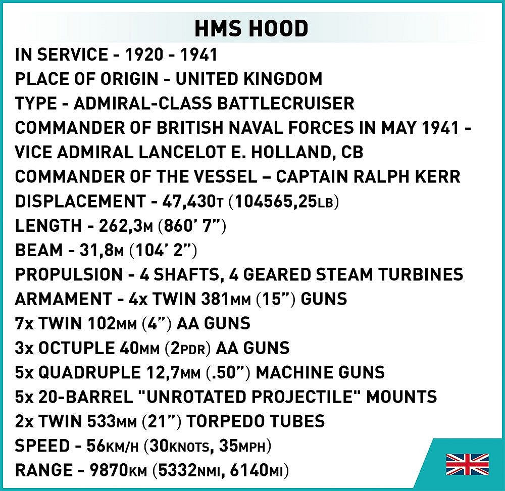 4830 COBI Historical Collection - World War II - HMS Hood