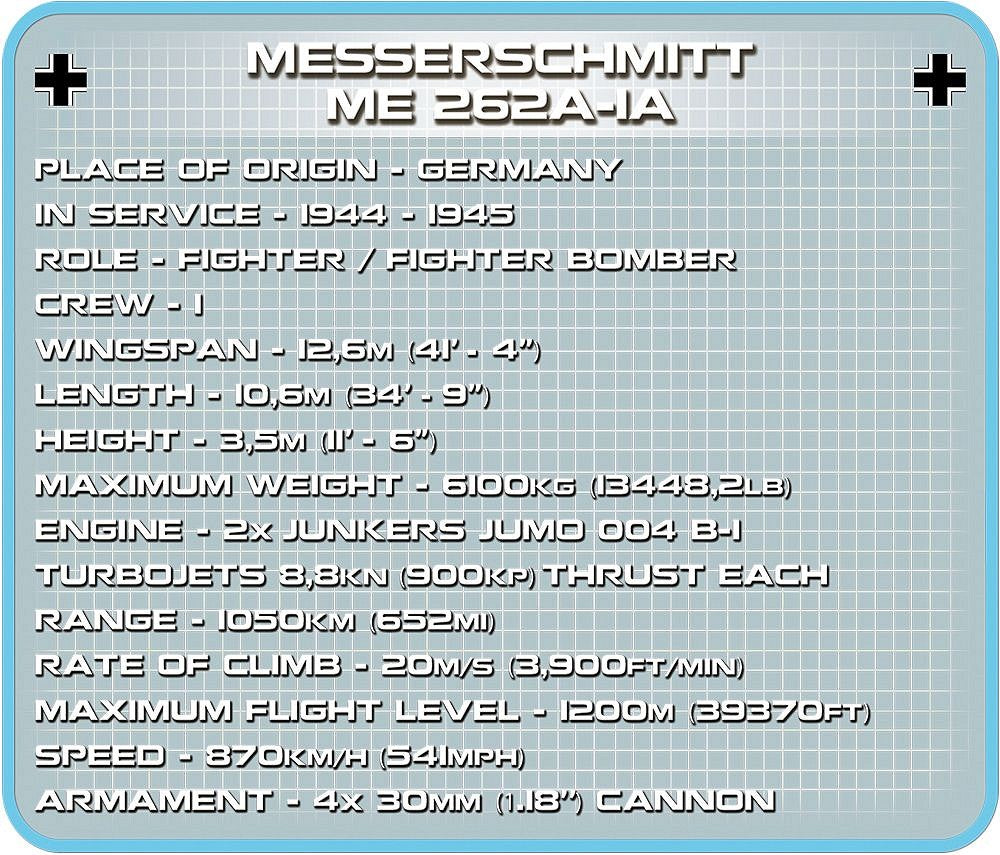 5721 COBI Historical Collection - World War II - Messerschmitt Me262 A-1a