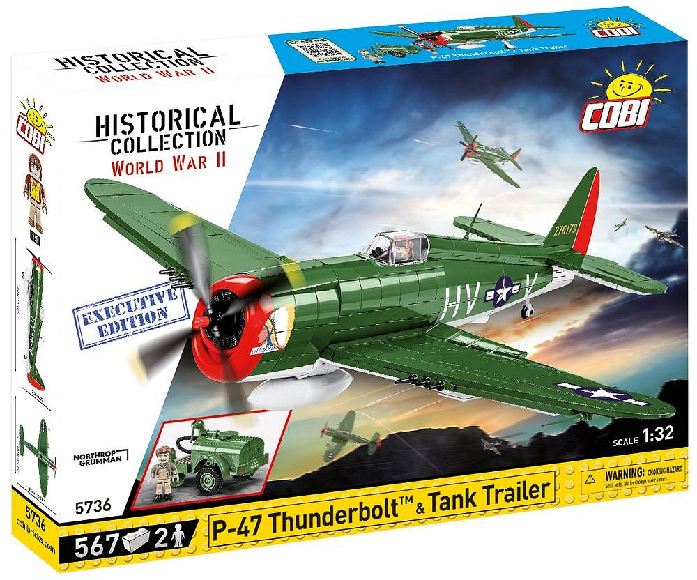 5736 COBI Historical Collection - World War II - P-47 Thunderbolt & Tank Trailer - Edizione Executive